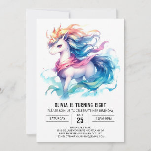 Whimsical Kids Horse Birthday Invitation