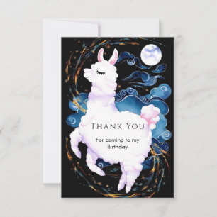 Whimsical Kids Llama Birthday Thank You Card