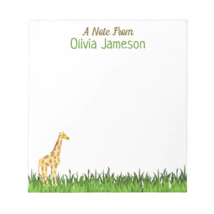 Whimsical Kid's Name GIRAFFE  Notepad