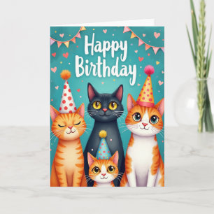 Whimsical Kitten Birthday Card