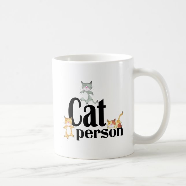 Whimsical Kitties Cat Person Coffee Mug (Right)