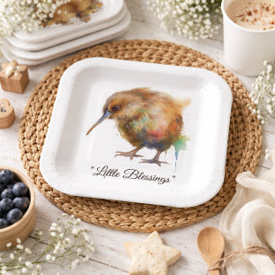 Whimsical Kiwi Bird Baby Shower Sweet Pipi Paper Plate
