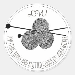 Whimsical Knitting Knitter Classic Round Sticker