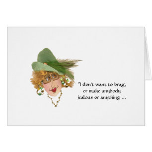 Whimsical Lady Fits Earrings in High School Card