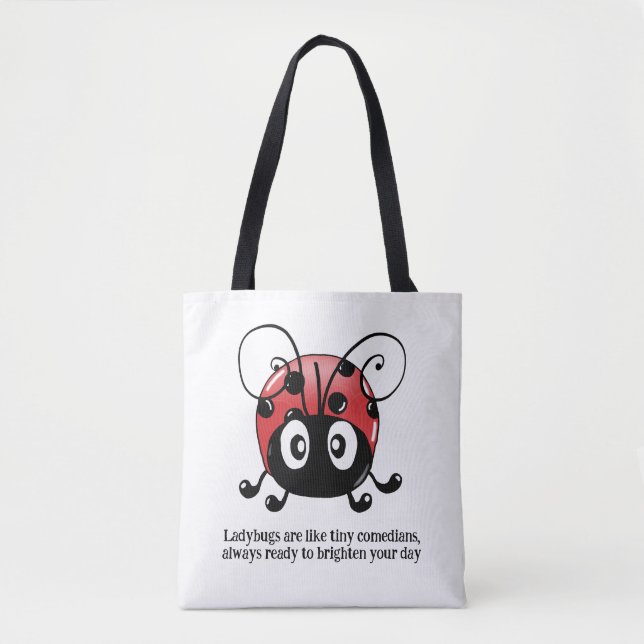 Whimsical Ladybug Garden Tote - Tiny Comedians Bag (Front)