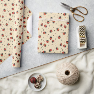 Whimsical Ladybug Parade Wrapping Paper