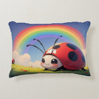 Whimsical Ladybug Rainbow Cute Bug Illustration