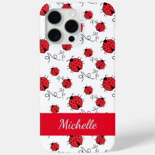 Whimsical Ladybugs Pattern Cute Personalised  iPhone 15 Pro Max Case