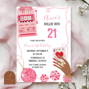 Whimsical Las Vegas Rolling into birthday Invitation