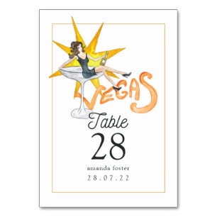 Whimsical Las Vegas Wedding Table Number
