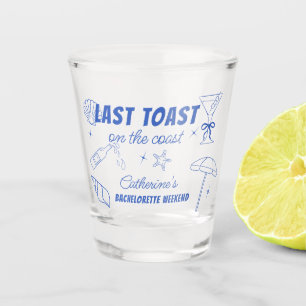 Whimsical Last Toast On The Coast Bachelorette Shot Glass