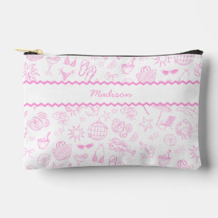 Whimsical Last Toast On The Coast Pink Accessory Pouch