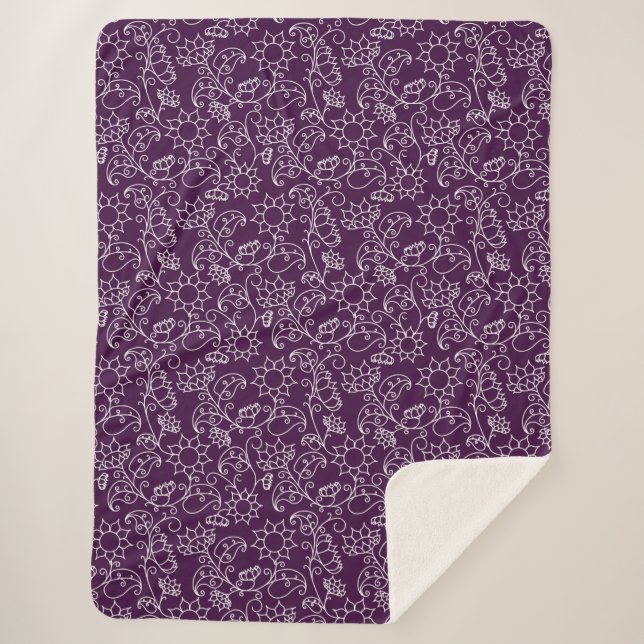 Whimsical Lavender Blooms Cosy Throw (Front)