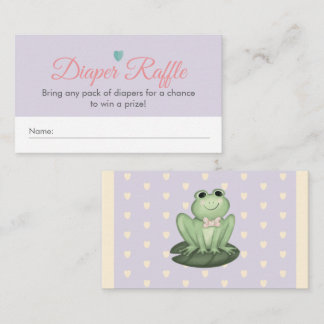 Whimsical Lavender Frog Baby Shower Diaper Raffle Enclosure Card