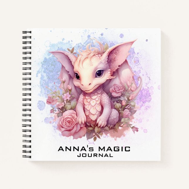 *~* Whimsical Law Attraction AP85 Baby Dragon Notebook (Front)
