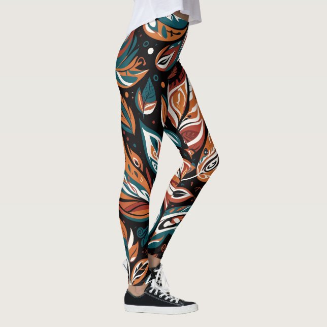 Whimsical Leaves Leggings (Right)