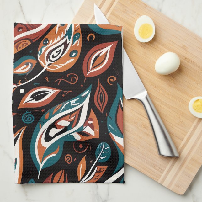 Whimsical Leaves Tea Towel (Quarter Fold)