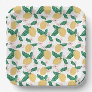 Whimsical Lemon Party Paper Plate