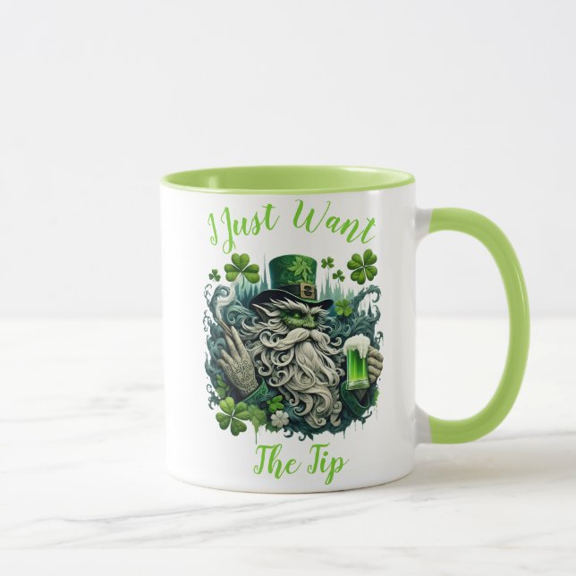 Whimsical Leprechaun Savouring A Cold One Mug (Right)