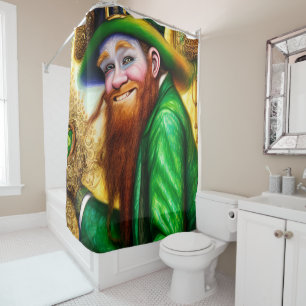 Whimsical Leprechaun with Ale Shower Curtain
