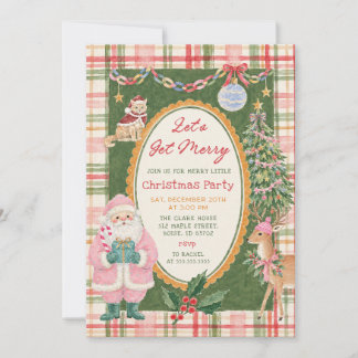 Whimsical Let’s Get Merry Christmas Party Invitation