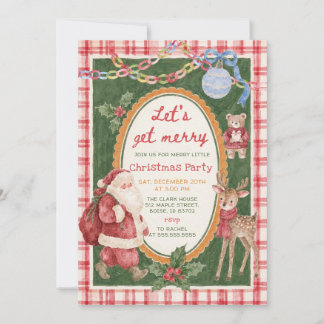 Whimsical Let’s Get Merry Christmas Party Invitation