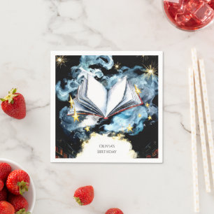 Whimsical Library Magical Storybook Birthday Napkin