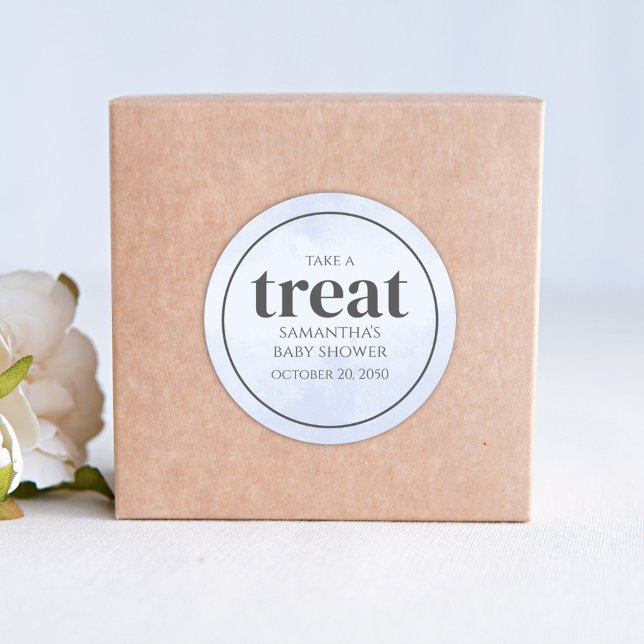 Whimsical Light Blue Water Summer Pool Party Treat Classic Round Sticker (Creator Uploaded)