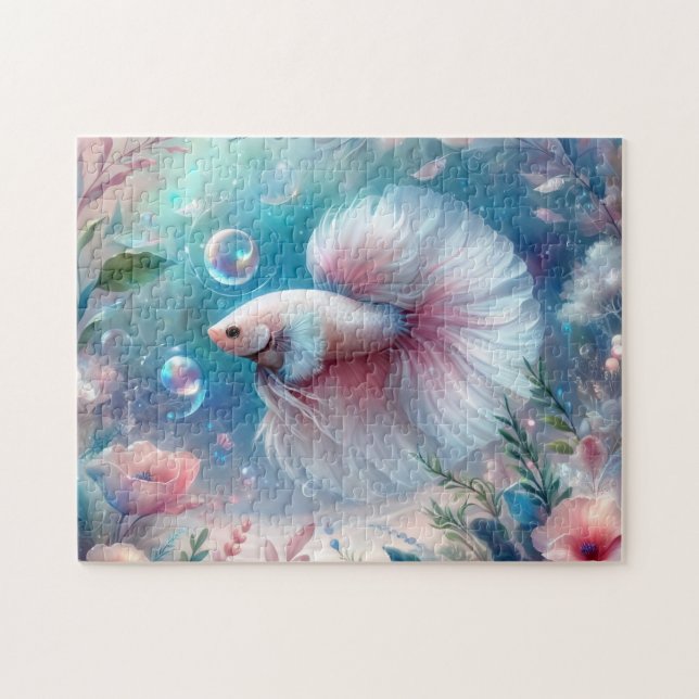 Whimsical Light Pink Betta Fish Jigsaw Puzzle (Horizontal)