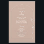Whimsical Line Rose Arch Ceremony Program<br><div class="desc">Designed to coordinate with our Whimsical Line Rose Collection, this customisable matching wedding invitation card features a line drawing of a rose fused into an arch border on a pink latte coloured background, with classic lettering. For more advanced customisation of this design, e.g. changing layout, font or text size please...</div>