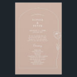 Whimsical Line Rose Arch Ceremony Program<br><div class="desc">Designed to coordinate with our Whimsical Line Rose Collection, this customisable matching wedding invitation card features a line drawing of a rose fused into an arch border on a pink latte coloured background, with classic lettering. For more advanced customisation of this design, e.g. changing layout, font or text size please...</div>