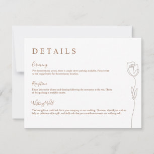 Whimsical Line Rose Detail Enclosure Card
