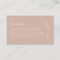 Whimsical Line Rose Recipe Request Card