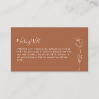 Whimsical Line Rose Wishing Well Enclosure Card