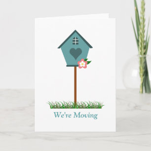 Whimsical Little Birdhouse We're Moving Announcement