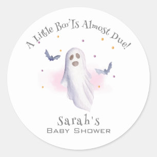 Whimsical Little Boo Halloween Baby Shower Classic Round Sticker
