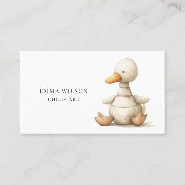 Whimsical Little Duckling Childcare Business Card (Front)