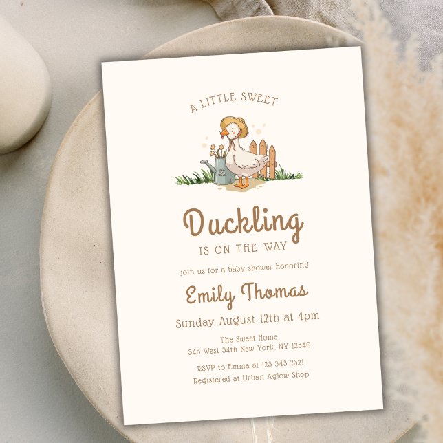 Whimsical Little Duckling Garden Baby Shower  Invitation (Whimsical Little Duckling Garden Baby Shower Invitation)