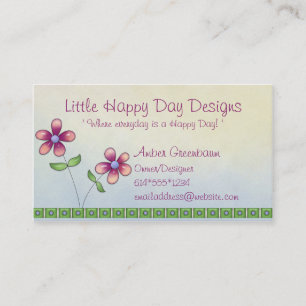 Whimsical Little Flowers Cute Business Cards