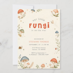 Whimsical Little Fungi Mushroom Baby Shower Invitation