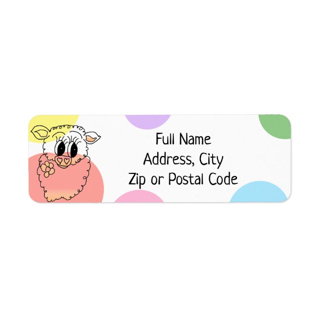 Whimsical little lamb return address label (Front)