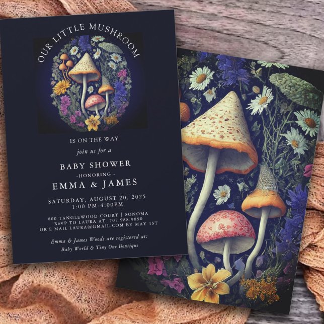 Whimsical Little Mushroom Baby Shower Invitation (Creator Uploaded)