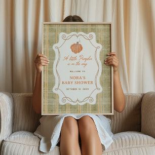 Whimsical Little Pumpkin Baby Shower Welcome Poster