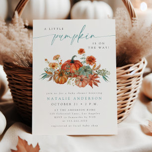 Whimsical Little Pumpkin Fall Baby Shower Invitation