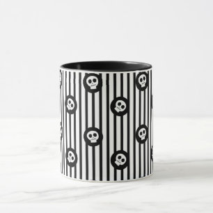Whimsical Little Skulls Black & White Skull Mug