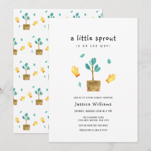 Whimsical Little Sprout Garden Baby Shower Invitation