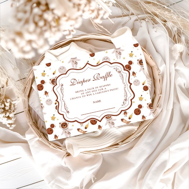 Whimsical Little Universe Baby Show Diapper Raffle Enclosure Card (Creator Uploaded)