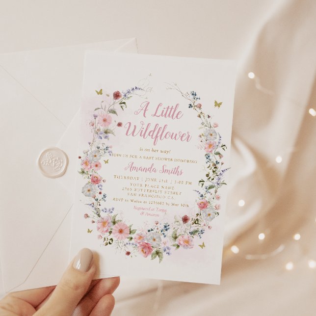 Whimsical Little Wildflower Boho Girl Baby Shower Invitation (Creator Uploaded)