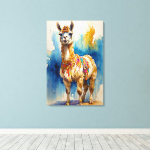 “Whimsical Llama” Canvas Print