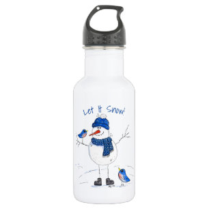 Whimsical Long-Legged Snowman 532 Ml Water Bottle